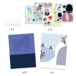 Djeco Creatief-met-papier Liefdevolle Knuffels -Indoor Speelgoed Winkel DJ09055 knutselset knuffels 2