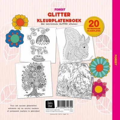 Glitter Kleurplatenboek Kleurboek Forest 4 Glitter Kleurplatenboek Kleurboek Forest - Afbeelding 2