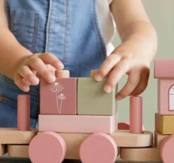 Little Dutch LD8035 Houten Blokkentrein Flowers FSC -Indoor Speelgoed Winkel LD8035 little dutch blokkentrein flowers 4