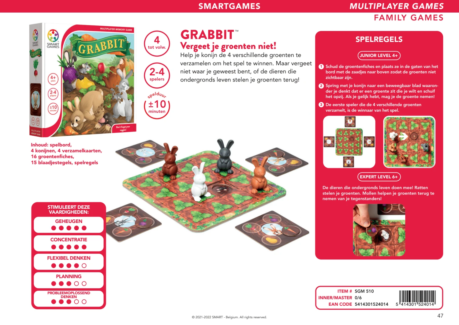 SmartGames SGM510 Grabbit Bordspel Familiespel 11 SmartGames SGM510 Grabbit Bordspel Familiespel - Afbeelding 9