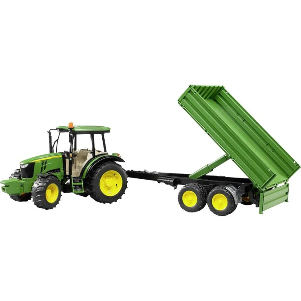 Bruder 2108 Tractor John-Deere 5115M Met Aanhanger 5 Bruder 2108 Tractor John-Deere 5115M Met Aanhanger - Afbeelding 3