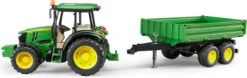 Bruder 2108 Tractor John-Deere 5115M Met Aanhanger