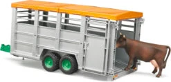 Bruder 02227 Veetransportaanhanger Met 1 Koe Schaal Livestock-trailer -Indoor Speelgoed Winkel bruder 02227 veetransportwagen met 1 koe 3