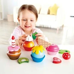Cupcakes Hape (4 Stuks) -Indoor Speelgoed Winkel cupcakes hape e3157 1 1