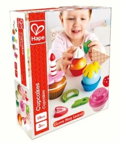 Cupcakes Hape (4 Stuks) -Indoor Speelgoed Winkel cupcakes hape e3157 3