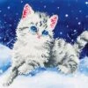 Diamond Dotz Kitten In The Snow 35x27cm. DiamondPainting -Indoor Speelgoed Winkel diamond dotz kitten in the snow 35x27cm