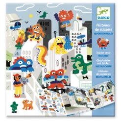 Djeco Stickerboek Monsterinvasie Herbruikbare-stickers