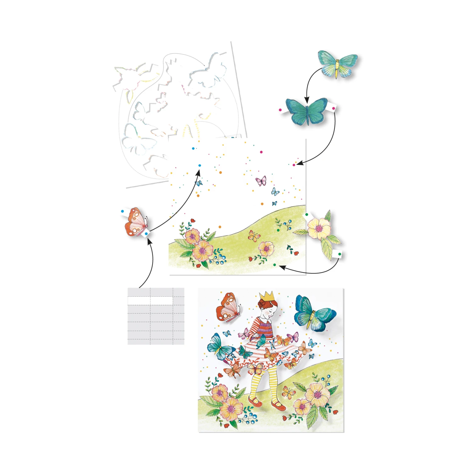 Djeco Kleurplaten-met-verrassing Vlindermeisje Knutselset 4 Djeco Kleurplaten-met-verrassing Vlindermeisje Knutselset - Afbeelding 2