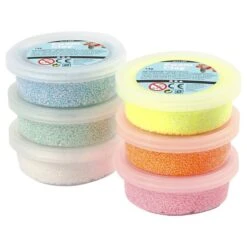 Foam Clay Glitter 6 X 14 G.boetseermateriaal -Indoor Speelgoed Winkel foam clay glitter 1 1