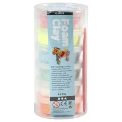 Foam Clay Glitter 6 X 14 G.boetseermateriaal -Indoor Speelgoed Winkel foam clay glitter 1