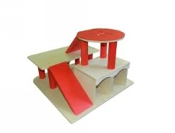 Robuuste Houten Garage Met Helikopterdek VanDijkToys -Indoor Speelgoed Winkel garage van dijktoys 2923 2 1