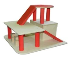 Robuuste Houten Garage Met Helikopterdek VanDijkToys -Indoor Speelgoed Winkel garage van dijktoys 2923