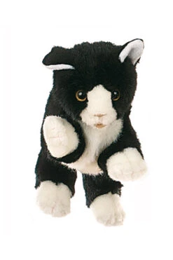 Handpop Zwart-witte Poes Living Puppets -Indoor Speelgoed Winkel handpop living puppets w045 zwart witte poes 1