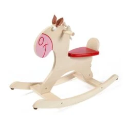 Hobbelpaard Scratch – Blank Met Manen. -Indoor Speelgoed Winkel hobbelpaard blank scratch 6181422