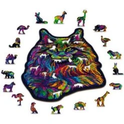Wooden City Houten Puzzel Rainbow Wild Cat L 300 -Indoor Speelgoed Winkel houten puzzel wooden wild cat L300 3