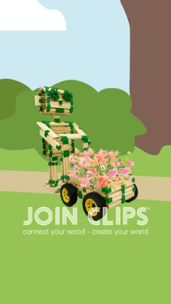 Kapla Join Clips Basic Set Mini Edition JC5610 -Indoor Speelgoed Winkel join clips 1666098702009 moeder met bloemenkar