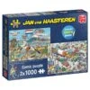 Jumbo 20073 Puzzel 2in1 JvH Verkeerschaos En Ter Land Ter Zee En In De Lucht 2×1000