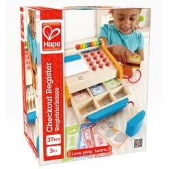 Kassa Met Scanner En Pinautomaat – Hape Checkout Register -Indoor Speelgoed Winkel kassa met scanner en pinautomaat hape e3121 register checkout 4