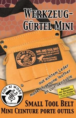 Leren Gereedschapsgordel Kids-at-Work Spijkerzak Mini -Indoor Speelgoed Winkel kids at work leren spijkerzak mini gereedschapsgordel voor kinderen. 3