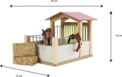 Kidsglobe Paardenbox Paardenstal 1 Box Rose/Wit -Indoor Speelgoed Winkel kids globe 610206 paardenbox roze paardenstal enkel 8713219361238