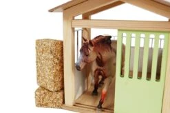 Kidsglobe Paardenbox Paardenstal 1 Box Rose/Wit -Indoor Speelgoed Winkel kids globe 610206 paardenbox roze paardenstal enkel 8713219361238 2