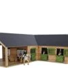 Kidsglobe Paardenstal Met 4 Boxen En Berging Bruin/groen 1 Kidsglobe Paardenstal Met 4 Boxen En Berging Bruin/groen -Indoor Speelgoed Winkel kidsglobe hoek paardenstal 4 paardenboxen bruingroen met berging