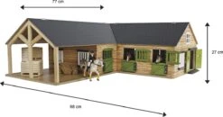 Kidsglobe Paardenstal Met 4 Boxen En Berging Bruin/groen 14 Kidsglobe Paardenstal Met 4 Boxen En Berging Bruin/groen -Indoor Speelgoed Winkel kidsglobe hoek paardenstal 4 paardenboxen bruingroen met berging 5