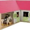 Kidsglobe Paardenstal Met 4 Boxen En Berging Rose/Wit -Indoor Speelgoed Winkel kidsglobe paardenstal hoekmodel 8713219362167