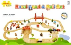 BigJigs BJT021 Landelijke Road & Railset -Indoor Speelgoed Winkel landelijke road railset bigjigs bjt021 2