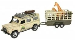 Land Rover Defender + Giraffetrailer -Indoor Speelgoed Winkel landrover defender met giraffetrailer kidsglobe 1 1