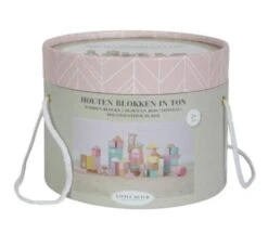Little Dutch Houten Blokkenton Rose LittleDutch -Indoor Speelgoed Winkel little dutch 4412 roze houten blokken in ton 1 1