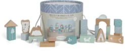 Little Dutch Houten Blokkenton Blauw LittleDutch -Indoor Speelgoed Winkel little dutch 4413 blauw houten blokken in ton
