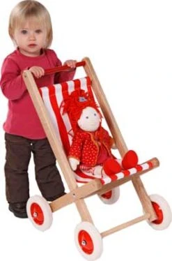 Poppenbuggy Hout -Indoor Speelgoed Winkel poppenbuggy loewenherz 55410 1 1