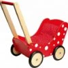 Poppenwagen Simply For Kids Stippen Rood -Indoor Speelgoed Winkel poppenwagen simply for kids stippen rood
