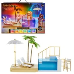 Rainbow High Poppen Color Change Pool And Beach Club Set -Indoor Speelgoed Winkel rainbow high color change pool and beach club set