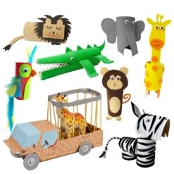 Re-cycle-me Safari Adventures Recycle Set Knutselset -Indoor Speelgoed Winkel re cycle me safari adventures 1