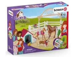 Schleich 42458 Hannah’s Gastpaarden Met Hond Ruby HorseClub -Indoor Speelgoed Winkel schleich 42458 hannas paarden gasten verblijf met hondenhok 1