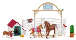 Schleich 42458 Hannah’s Gastpaarden Met Hond Ruby HorseClub -Indoor Speelgoed Winkel schleich 42458 hannas paarden gasten verblijf met hondenhok