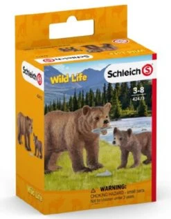 Schleich 42473 Vrouwelijke Grizzlybeer Met Jong WildLife -Indoor Speelgoed Winkel schleich 42473 grizzlybeer met grizzlybeertje 1 1