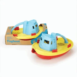 Green Toys Green-Toys Sleepboot Geel Met Blauw Handvat -Indoor Speelgoed Winkel sleepboot blauwe handvat green toys 2