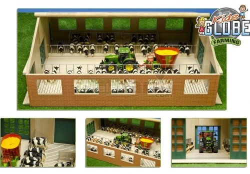 Kidsglobe Luxe Ligboxenstal Met Roosters 1:32 3 Kidsglobe Luxe Ligboxenstal Met Roosters 1:32