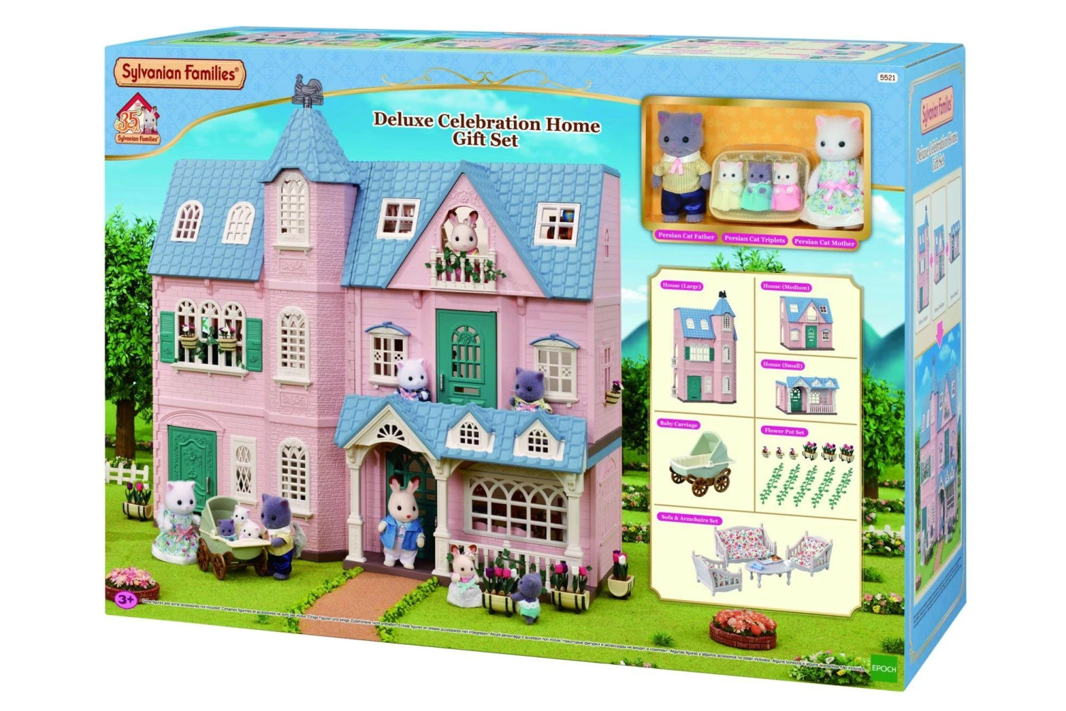 Sylvanian Families Jubileumset 3 Huizen Met Accessoires SF5521 3 Sylvanian Families Jubileumset 3 Huizen Met Accessoires SF5521