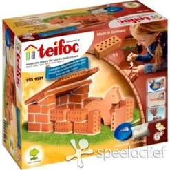 Teifoc Bouwdoos T1021-metselset Paardenstal -Indoor Speelgoed Winkel teifoc 1021 bouwdoos paardenstal 1