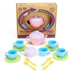 Green Toys Green-Toys Theeservies 4pers -Indoor Speelgoed Winkel theeservies rose theepotgreen toys 4