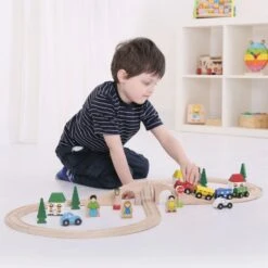 BigJigs BJT012 Treinset Grote Acht Houten Trein -Indoor Speelgoed Winkel treinset grote acht bigjigs bjt012 2