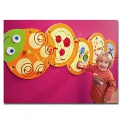 Houten Wandpaneel Rups Draaibord KDV -Indoor Speelgoed Winkel wand speelelemtn beleduc rups 1 1